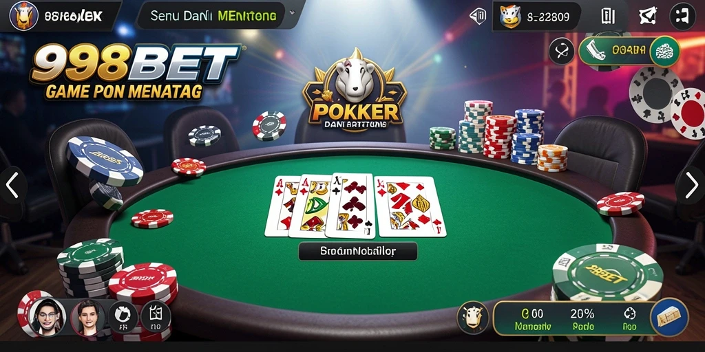 Gameplay poker seru di aplikasi 988BET dengan grafis yang menarik.
