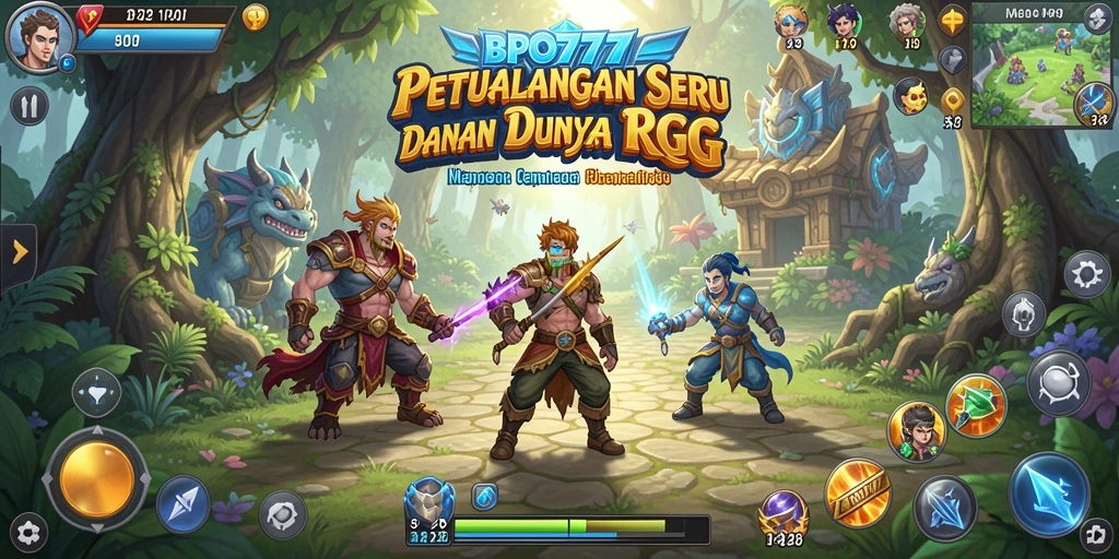 Tampilan seru dari gameplay BPO777 yang penuh aksi RPG.