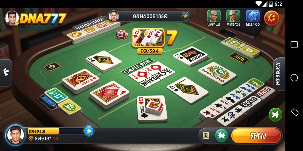 Tampilan gameplay seru dalam DNA777 saat bermain Gaple.