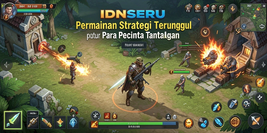 Screenshot gameplay IDNSERU menampilkan pertempuran strategi yang seru.