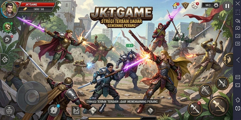 Tampilan menarik dalam gameplay strategi JKTGAME.