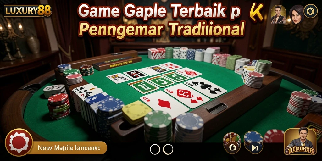 Tampilan menarik dari gameplay Gaple LUXURY88 yang mengasyikkan.