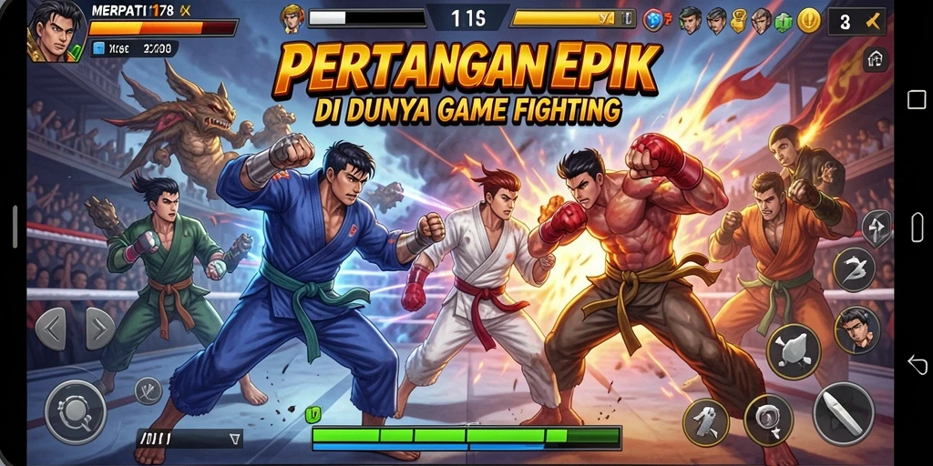 Tampilan aksi seru dalam MERPATI178 saat karakter bertarung di arena.