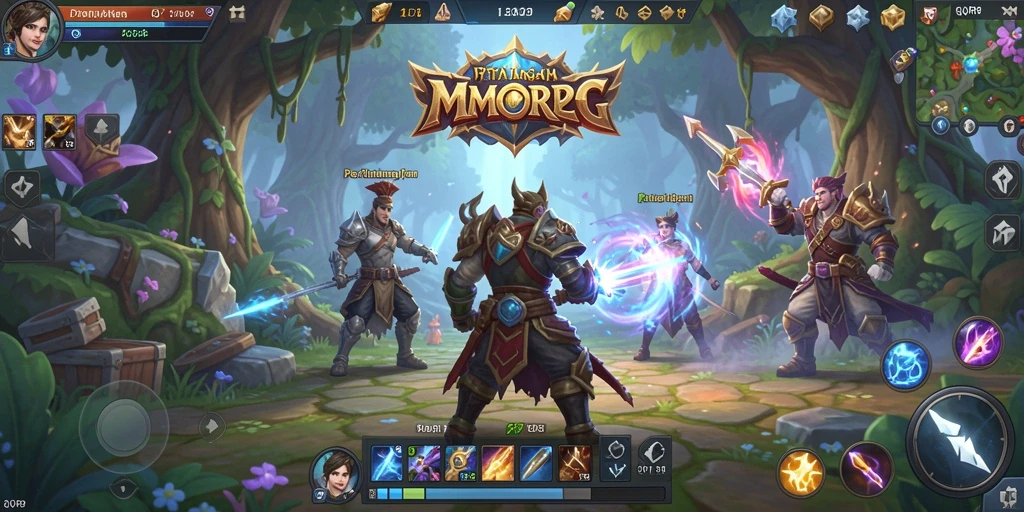 Tampilan screenshot menggambarkan aksi seru dalam gameplay MMORPG QQRP.