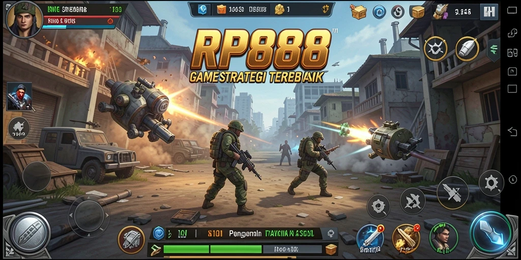 Screenshot gameplay menunjukkan pertempuran strategis yang mendebarkan di RP888.