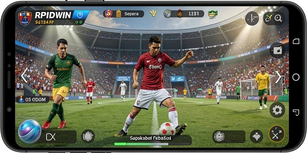 Tangkapan layar RPIDWIN menampilkan aksi mendebarkan di lapangan sepak bola.
