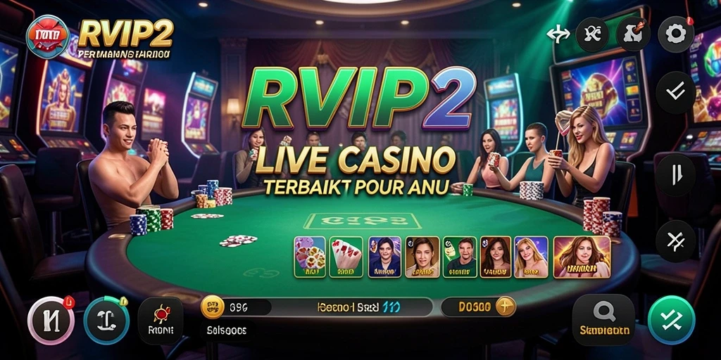 Tampilan permainan Live Casino di RVIP2 dengan dealer profesional.