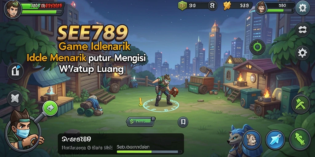 Screenshot utama dari gameplay SEE789 yang menunjukkan aktivitas mengelola sumber daya.