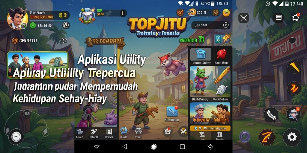 Tampilan aplikasi TOPJITU yang user-friendly dan menarik.