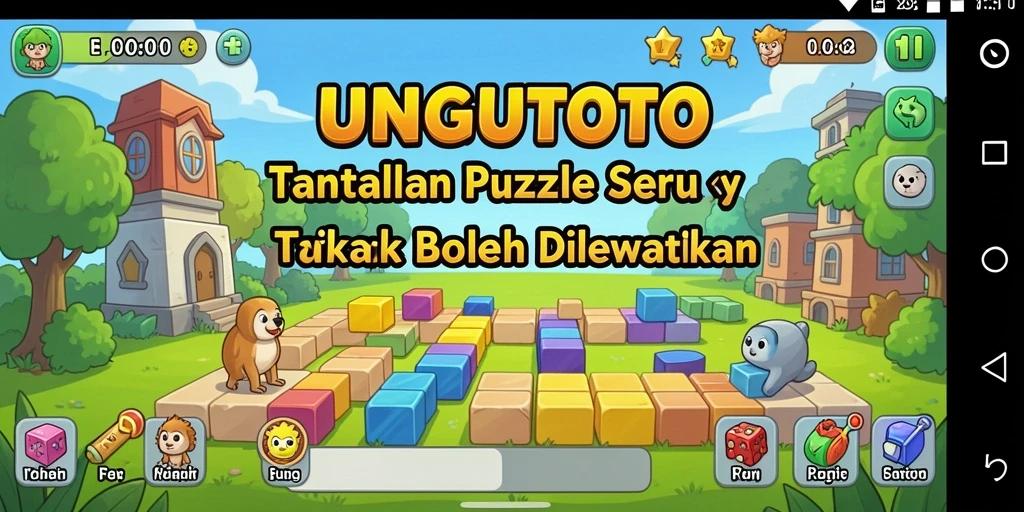 Tampilan gameplay UNGUTOTO yang menantang dan penuh warna.